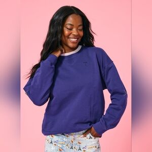 NWT Terez Boxy Crew In Pinot Purple Sweatshirt (Size: XL)